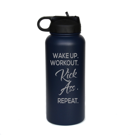 Wake up Workout Kick Ass Water Bottle